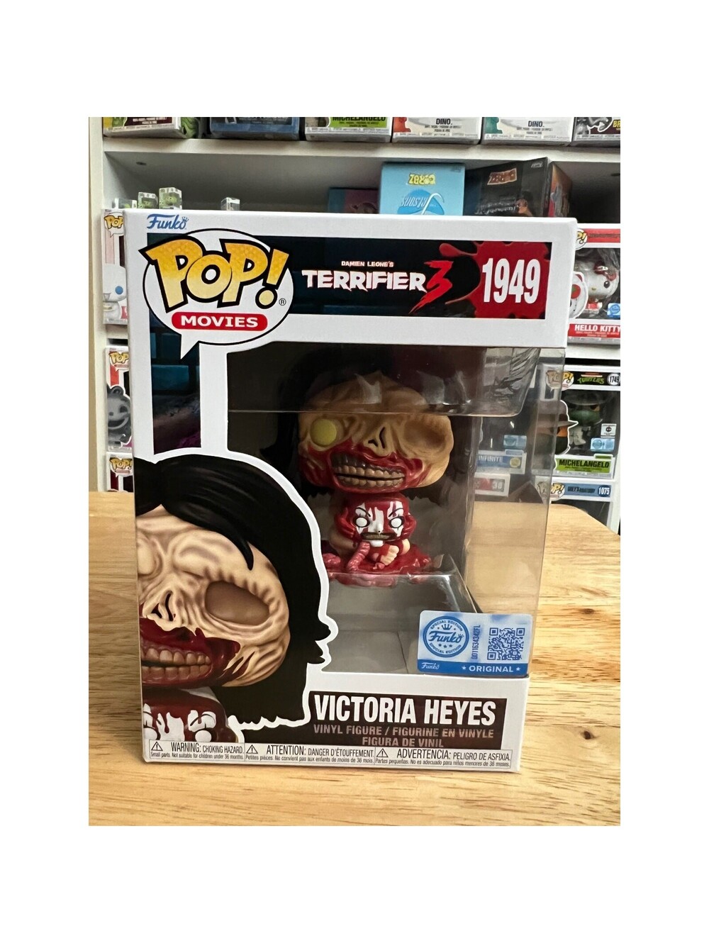 EXCLUSIVE Victoria Heyes Terrifier 3 Funko Pop 1949 Horror Movies Art Clown Head